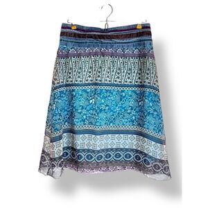 Y2K Speechless Skirt Blue Floral Paisley Sheer Boho Festival Fairy Whimsy Goth M